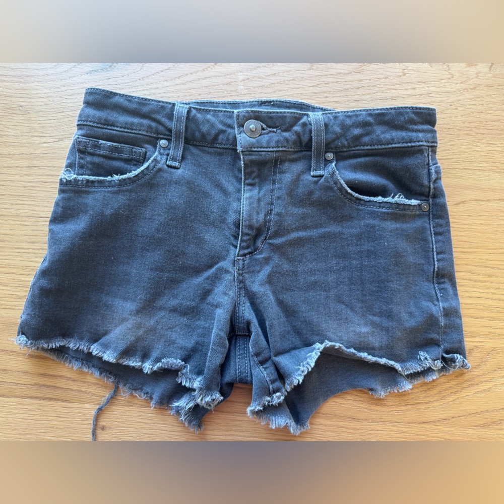 Joe's Jeans Dark Gray Jean Shorts Distressed Ripped Style 25